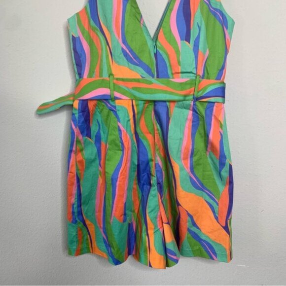 NWT Hutch Multi Color Sleeveless Belted V Neck Romper - Picture 10 of 11